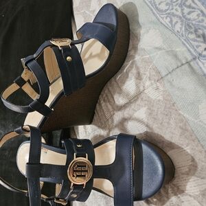 Tommy Hilfiger Women's Navy Wedge Sandals